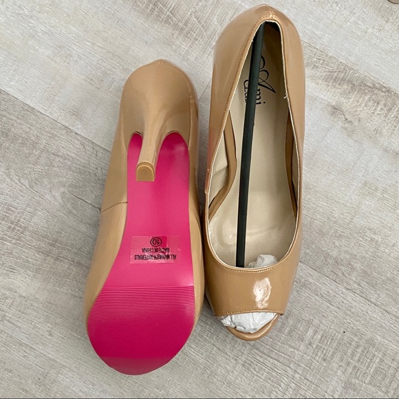 Nude AMI Clubwear Platform Peep-toe Heels - Picture 8 of 10